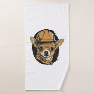 Chihuahua  Construction Worker  Construction   Bath Towel
