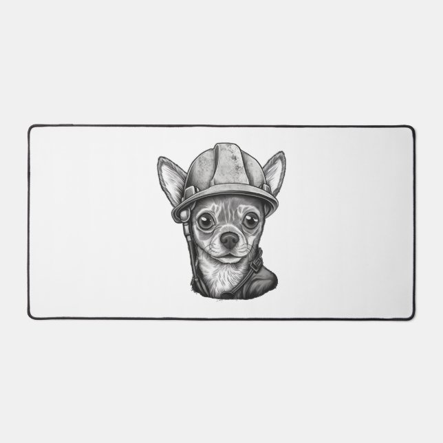 Chihuahua  Construction Worker  Construction    Desk Mat (Front)