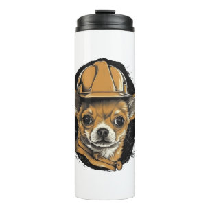 Chihuahua Construction Worker Construction Thermal Tumbler