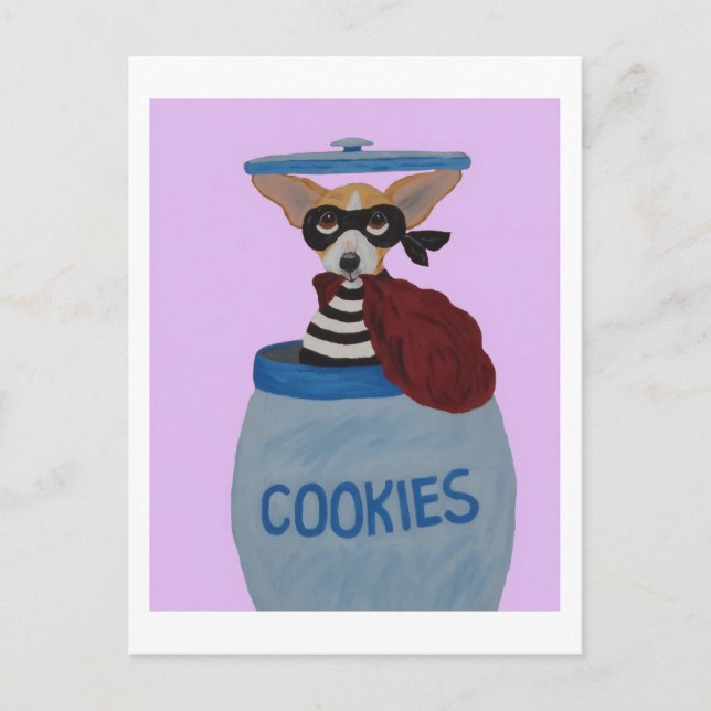 Chihuahua Cookie Thief Postcard (Front)