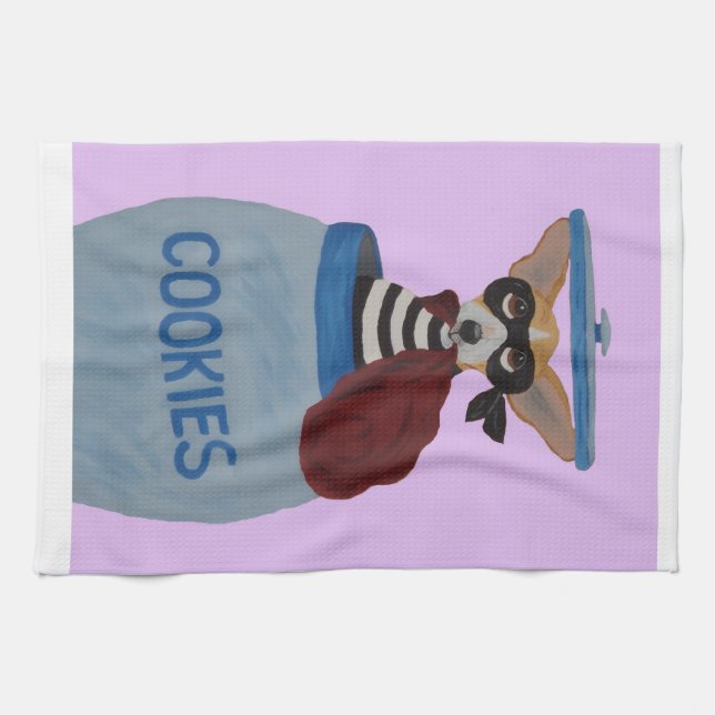 Chihuahua Cookie Thief Tea Towel (Horizontal)