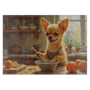 Chihuahua Cooking in Kitchen Cutting Board