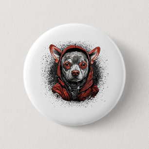 Chihuahua Cool Dog Rap Hip-Hop Gangster 6 Cm Round Badge