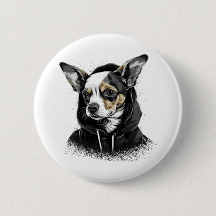 Chihuahua Cool Dog Rap Hip-Hop Gangster 6 Cm Round Badge
