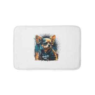 Chihuahua Cool Dog Rap Hip-Hop Gangster Bath Mat