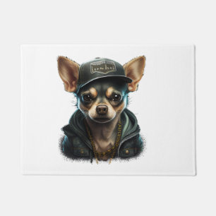 Chihuahua Cool Dog Rap Hip-Hop Gangster Doormat