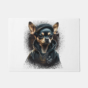Chihuahua Cool Dog Rap Hip-Hop Gangster Doormat