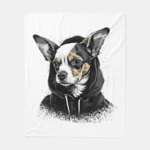 Chihuahua Cool Dog Rap Hip-Hop Gangster Fleece Blanket