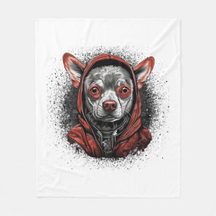 Chihuahua Cool Dog Rap Hip-Hop Gangster Fleece Blanket