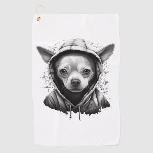 Chihuahua Cool Dog Rap Hip-Hop Gangster Golf Towel