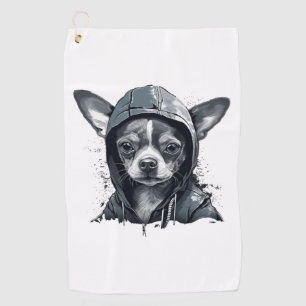 Chihuahua Cool Dog Rap Hip-Hop Gangster Golf Towel