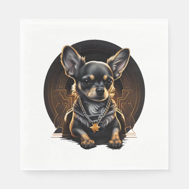Chihuahua Cool Dog  Rap  Hip-Hop  Gangster       Napkin (Front)