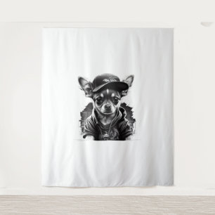 Chihuahua Cool Dog Rap Hip-Hop Gangster Tapestry