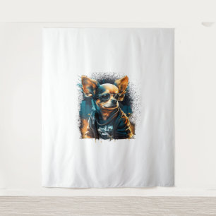 Chihuahua Cool Dog Rap Hip-Hop Gangster Tapestry