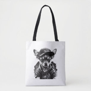 Chihuahua Cool Dog Rap Hip-Hop Gangster Tote Bag