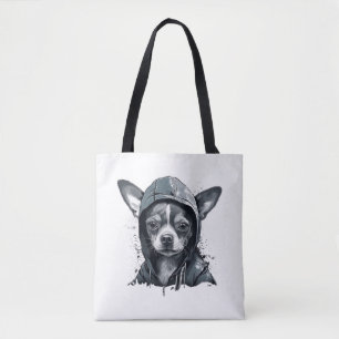 Chihuahua Cool Dog Rap Hip-Hop Gangster Tote Bag