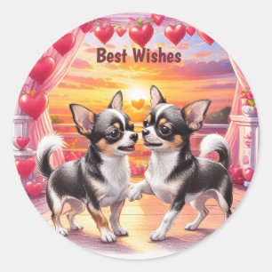 Chihuahua Coole Welpen Classic Round Sticker