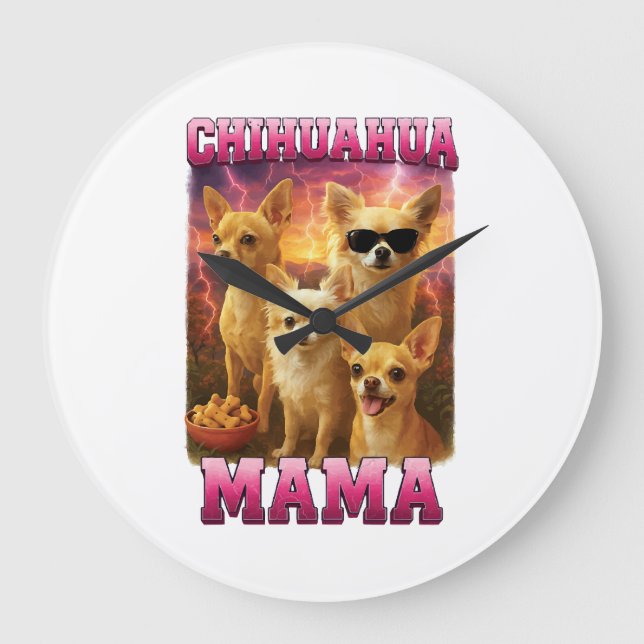 Chihuahua Copy Copy Large Clock (Front)