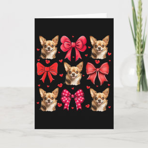 Chihuahua Coquette Bow Puppy Lover Dog Mum Valenti Card