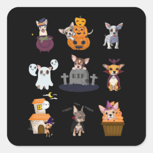 Chihuahua Costume Halloween T-Shirt Cute Halloween Square Sticker
