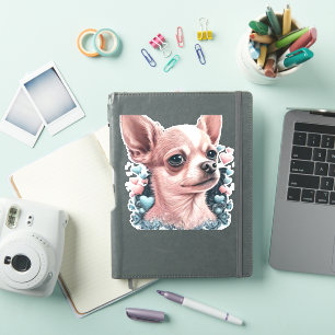 Chihuahua Cute Dog Beautiful Flowers Girl