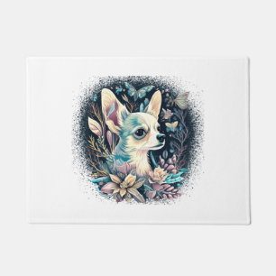 Chihuahua Cute Dog Beautiful Flowers Girl Doormat