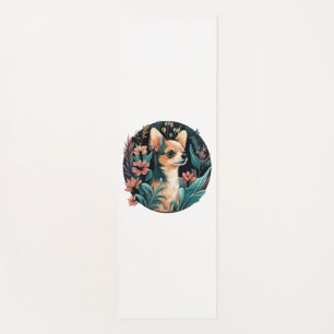 Chihuahua Cute Dog Beautiful Flowers Girl Yoga Mat