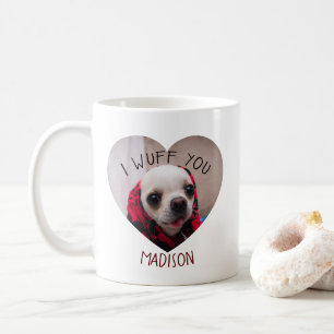 Chihuahua cute wuff you love Valentine heart photo Coffee Mug