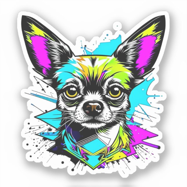 Chihuahua Cyberpunk style Art   (Front)