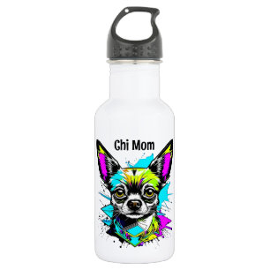Chihuahua Cyberpunk style Art Chi Mom 532 Ml Water Bottle