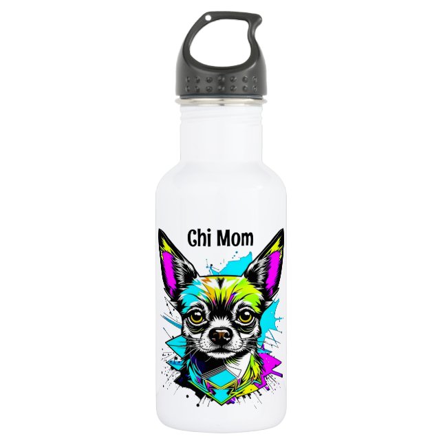 Chihuahua Cyberpunk style Art Chi Mum 532 Ml Water Bottle (Front)