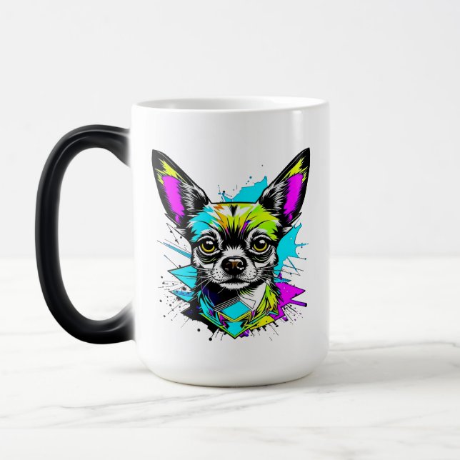 Chihuahua Cyberpunk style Art Chi Mum Magic Mug (Left)