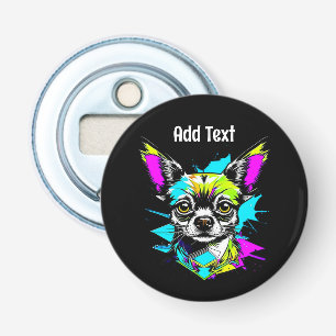 Chihuahua Cyberpunk style Art Personalised Bottle Opener
