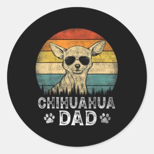 Chihuahua Dad Dog Lovers Father's Day Tee  Classic Round Sticker