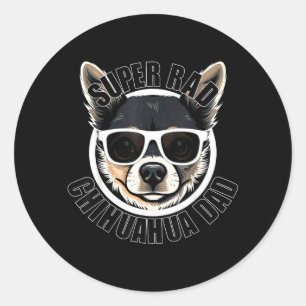 Chihuahua Dad Funny Dog Father Classic Round Sticker
