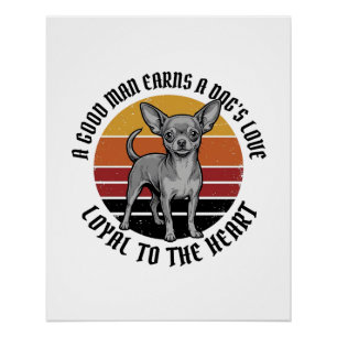 Chihuahua Dad Shirt Vintage Engraving Dog Lover De Poster