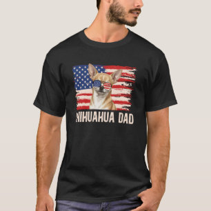 Chihuahua Dad US Flag Dad of A Chihuahua Father 1 T-Shirt