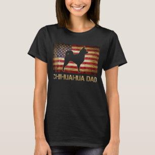 Chihuahua Dad Vintage American Flag Patriotic Dog T-Shirt