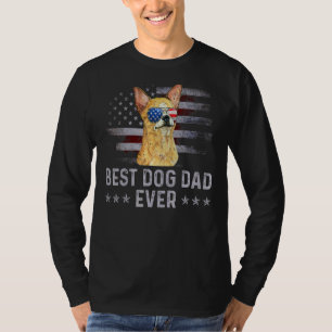 Chihuahua Dad Vintage American Flag Patriotic Dog T-Shirt