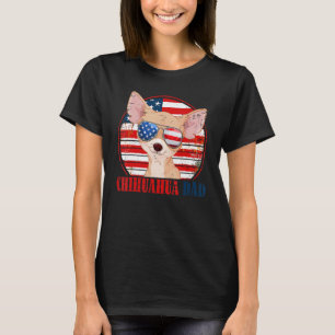 Chihuahua Dad Vintage American Flag Patriotic Sung T-Shirt