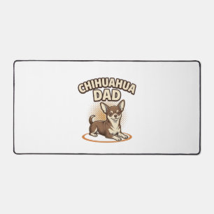 Chihuahua Dad Vintage Engraving Dog Lover Design_1 Desk Mat