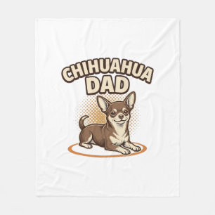 Chihuahua Dad Vintage Engraving Dog Lover Design_1 Fleece Blanket