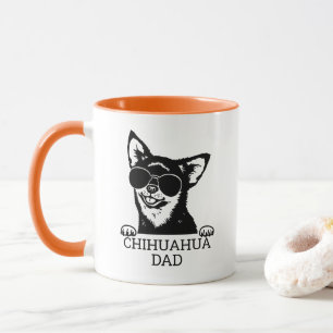 Chihuahua Dad Wearing Glasses Father's Day Pets Mug