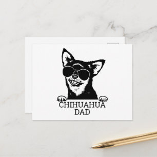 Chihuahua Dad Wearing Glasses Father's Day Pets Postcard
