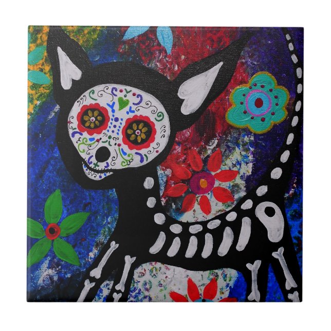 CHIHUAHUA  DIA DE LOS MUERTOS TILE (Front)