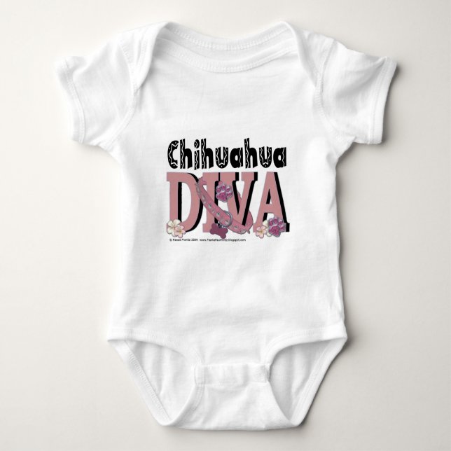 Chihuahua DIVA Baby Bodysuit (Front)