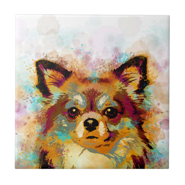 Chihuahua Dog 141 multicolor Ceramic Tile (Front)