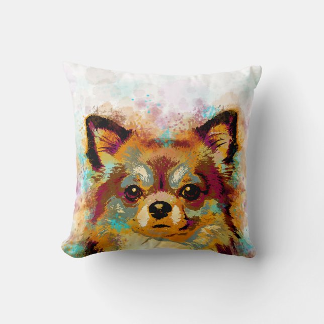 Chihuahua Dog 141 multicolor Cushion (Front)