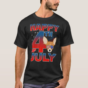 Chihuahua Dog American Flag Glasses Happy 4th Of J T-Shirt