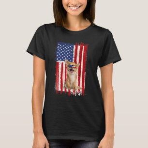 Chihuahua Dog American Flag Patriotic Independence T-Shirt